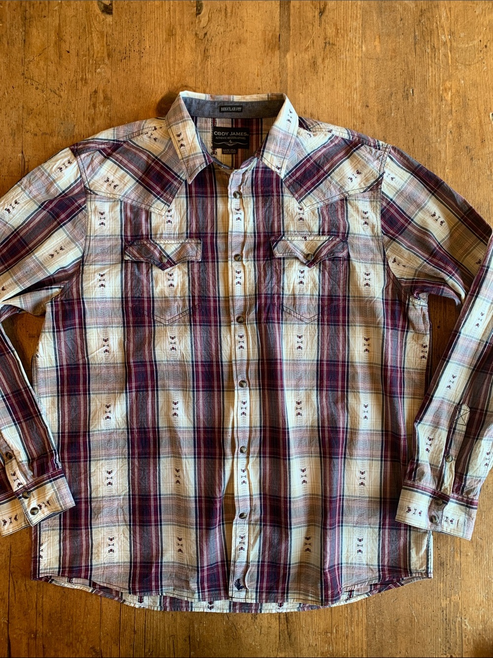 Cody James Men’s Blue Western Plaid Casual Button-Down Shirt